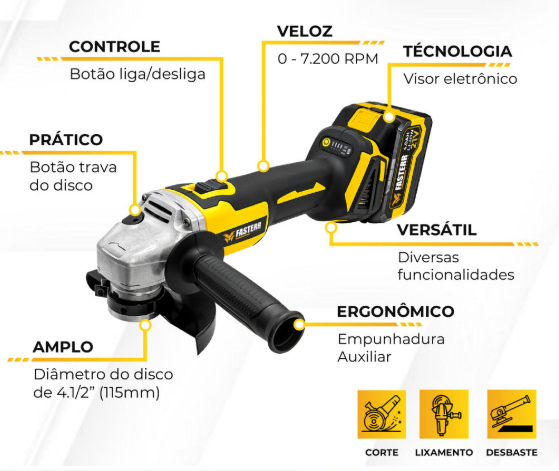Kit Multi Ferramentas A Bateria 4 Em 1